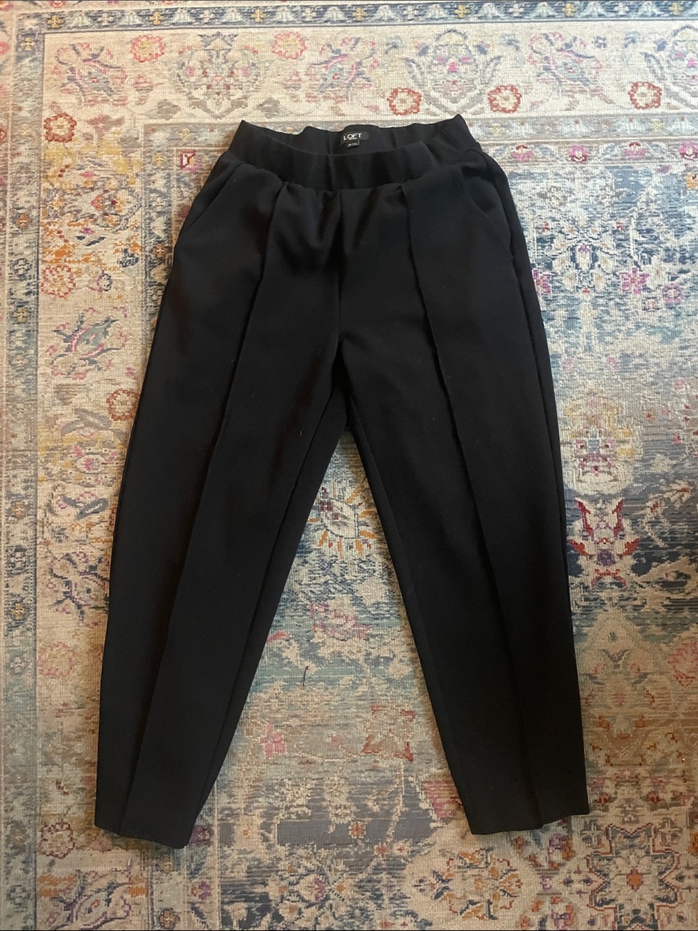 LOFT Black Tailored Pull-On Dress Pants